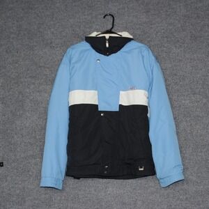 Fera Ski Wear Jacket Mens Large Blue White Black Colorblock Full Zip Cozy Winter